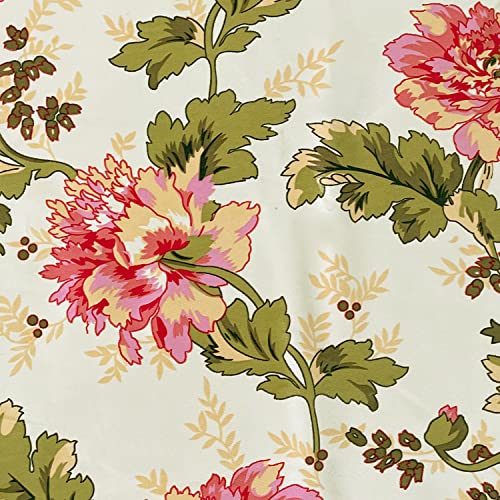 Image of Swayam 90% Blackout Polyester Window Curtain for Living Room & Bedroom | 5 Feet | Room Darkening Curtain with Eyelets | Pack of 2 | Floral Design - Beige & Green