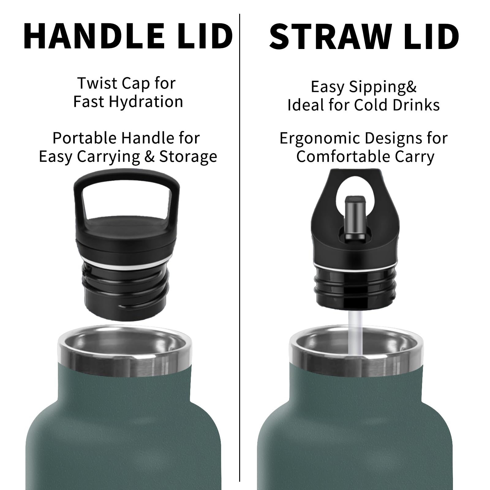 Borraccia Termica, Bottiglia Termica 750ml, Senza BPA, Bottiglia Termica Con filtro e Cannuccia, Borraccia Sportiva, Senza Perdite, Borracce per Campeggio, Viaggio, Fitness, Escursionismo, Palestra