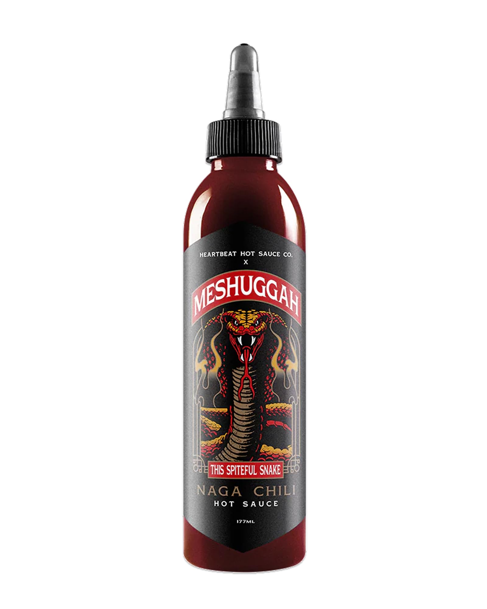 Heartbeat Hot Sauce x Meshuggah This Spiteful Snake Hot Sauce, Naga Chili & Scorpion Pepper Blend, Extra Hot Gourmet Pepper Sauce - 6 oz. 1 Pack
