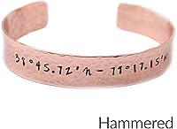 Vista 6 de Personalized Rustic Copper Cuff Bracelet, Custom Message, Unisex Christmas Present for Him Her