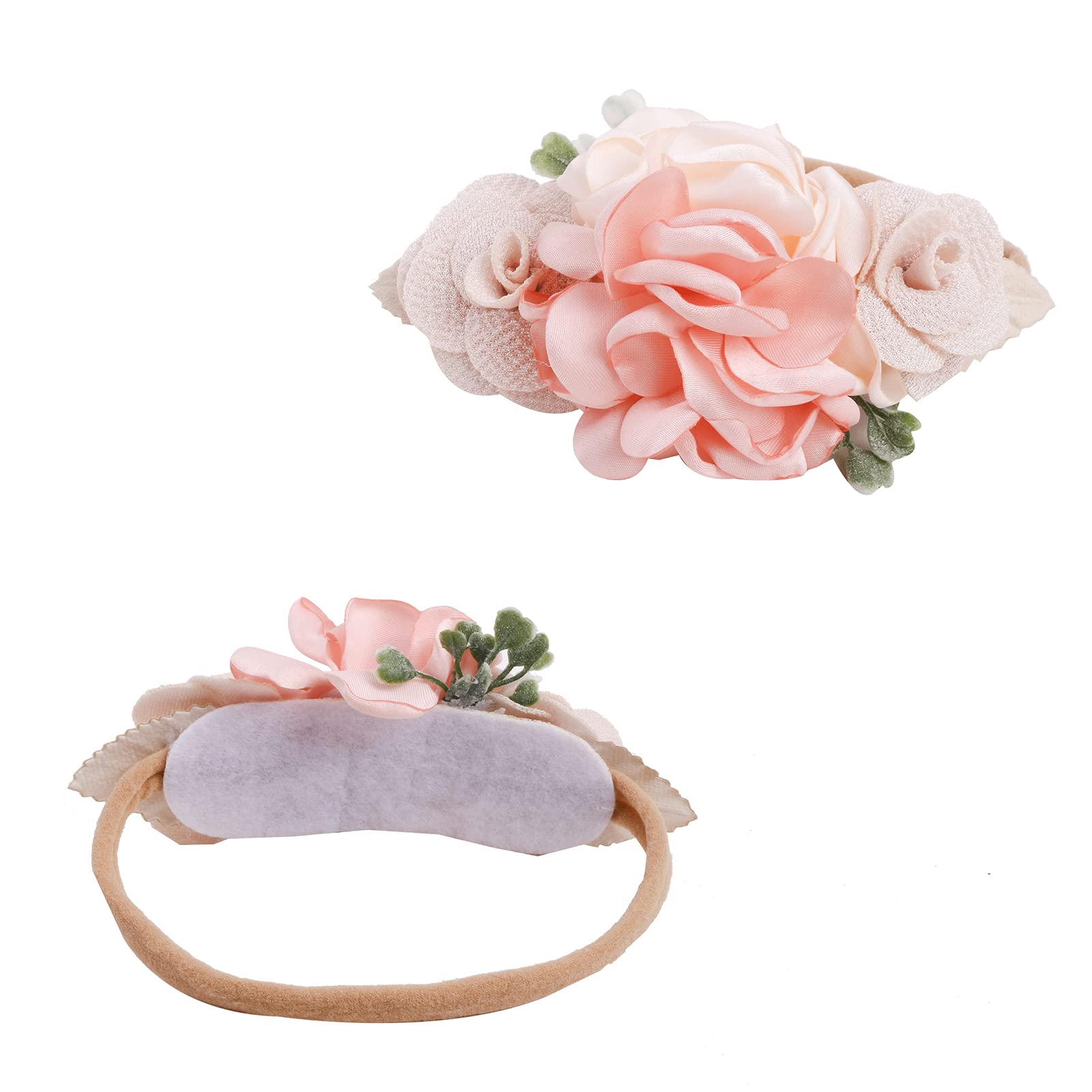 Diademas de flores para bebé niña, accesorios para el pelo, banda elástica para el pelo, corona hecha a mano, regalos de cumpleaños para niñas recién nacidas, bebés, 3 piezas