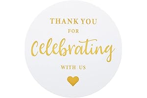 2" Thank You Gold Foil Stickers 60 PCS From G2PLUS