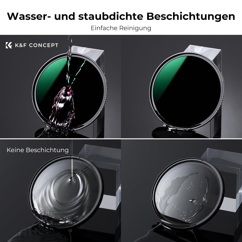 K&F CONCEPT Nano-X 77mm Graufilter ND1000 (10 Stop) ND Filter Slim Neutral Graufilter