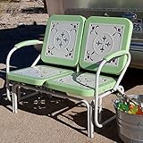 Coral Coast Paradise Cove Retro Metal Outdoor Glider Loveseat