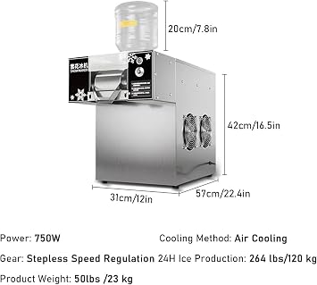 Korea Bingsu Machine,Commercial Ice Cream Machine,Automatic Korean Bingsu Machine,Hawaiian Kakigori Shaved,Maker Shaved Ice Shaver Bingsu Making Machine 120kg