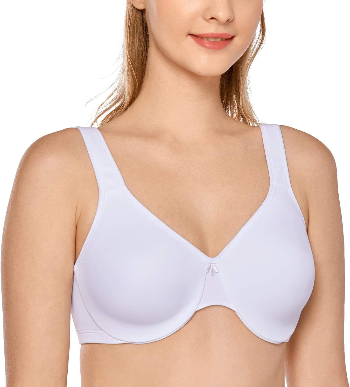 DelimiraWomen's Minimiser Bra Plus Size Underwired Full Cup Non Padded Seamless Support T Shirt Bra