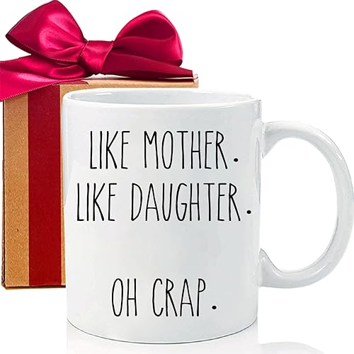 Taza de café con texto en inglés Like Mother Like Daughter , regalos para mamá de hija, divertida idea de regalo para mamá abuela, regalos de