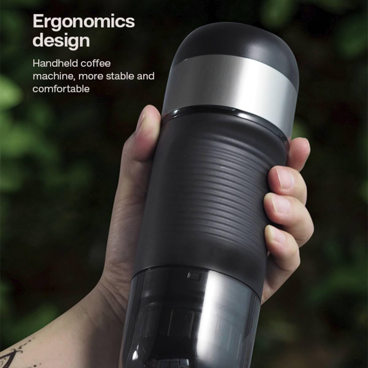 Homgoday portátil HiBREW H4A 80W, Espresso 3 en 1 con Adaptadores, y Café en Polvo 15 Bares, Funcionamiento USB 12V, Diseño Resistente, Incluye Accesorios