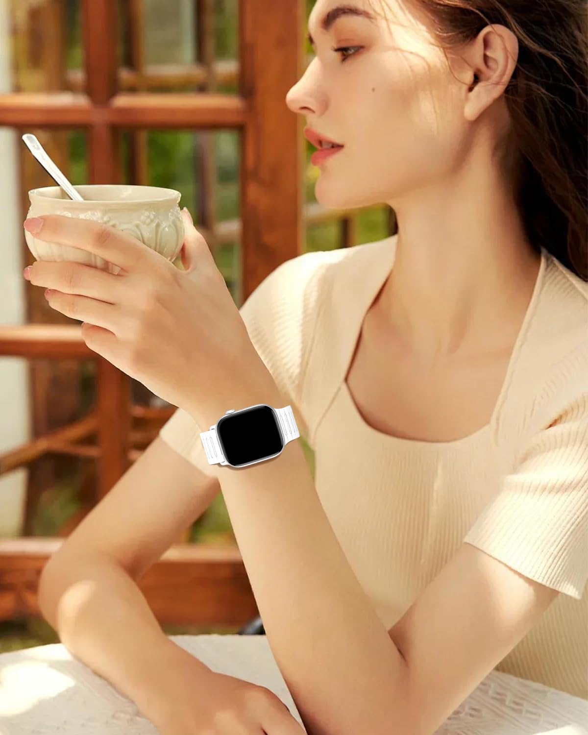 Bracelet magnétique en silicone pour Apple Watch pour homme et femme 46 mm
