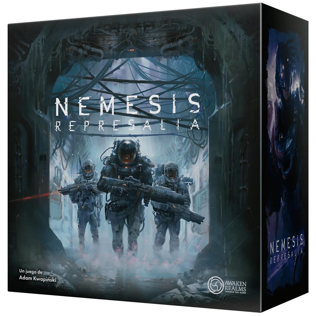 Awaken Realms Nemesis: Represalia, Juego de Mesa de Ciencia Ficción y Terror, Tercera Entrega de la Serie Nemesis, Marines contra Horda Alienígena, A Partir de 14 Años, De 1 a 5 Jugadores, Español