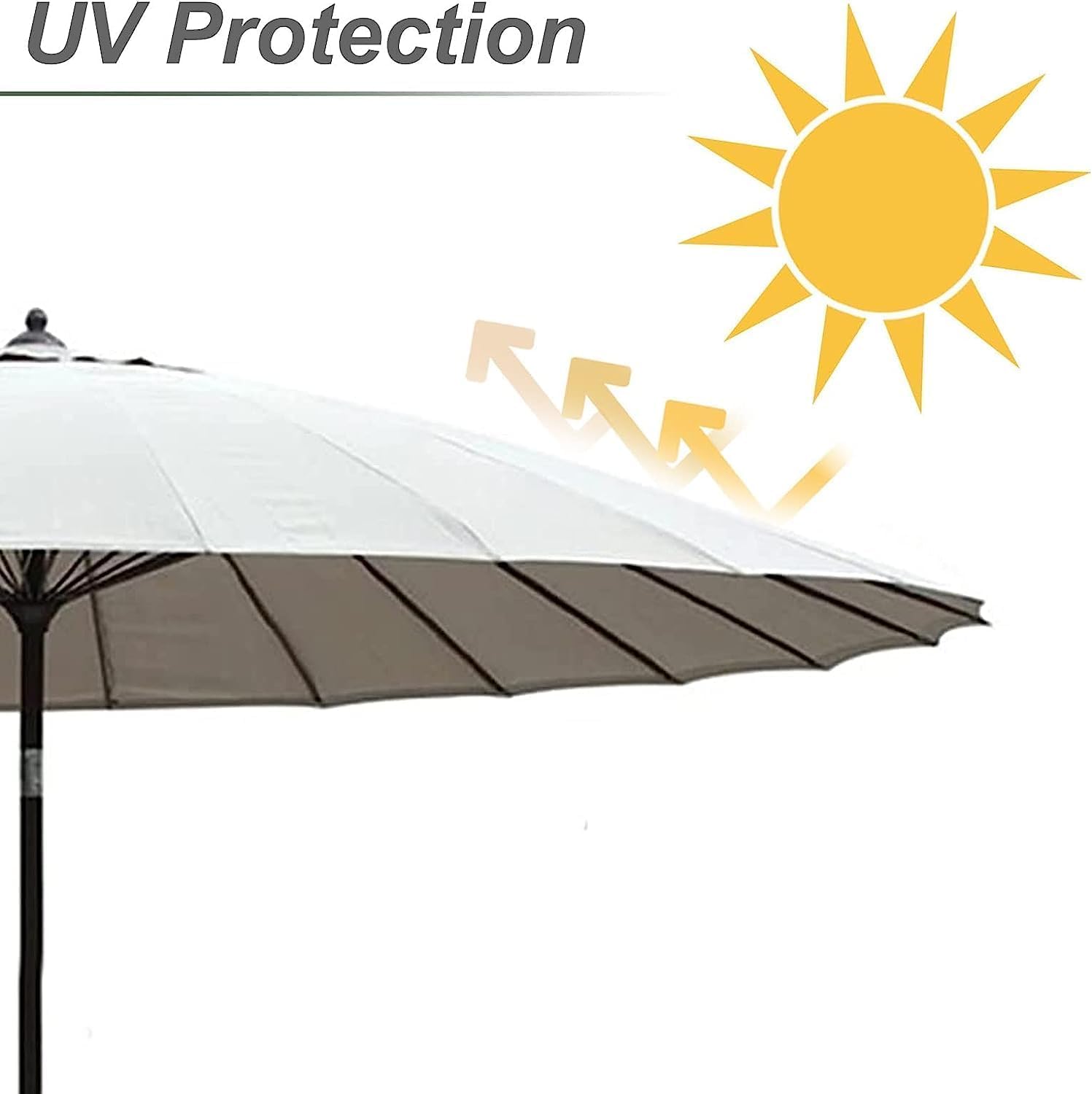 XYNSNDB Parasol Parasol ogrodowy Parasol targowy Parasol plażowy 8,8 stopy Okrągły parasol tarasowy z korbą i pochyleniem, 24 żebra Parasol zewnętrzny do ogrodu na podwórku Parasol zewnętrzny Parasol