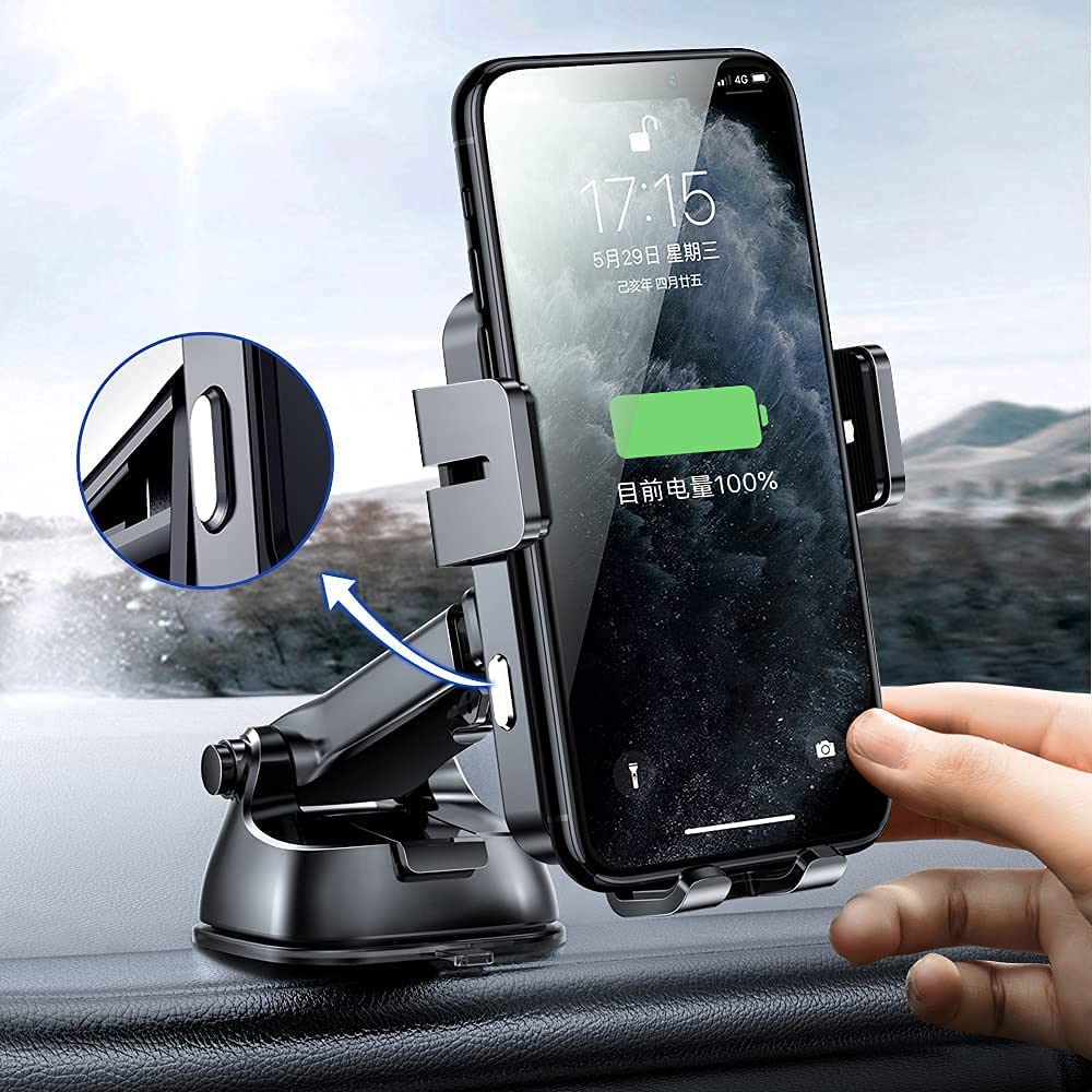 joyroom Samochodowa ?adowarka samochodowa Qi Wireless 15 W automatyczna ?adowarka samochodowa elektryczny uchwyt na telefon komórkowy kompatybilny z desk? rozdzielcz? czarny