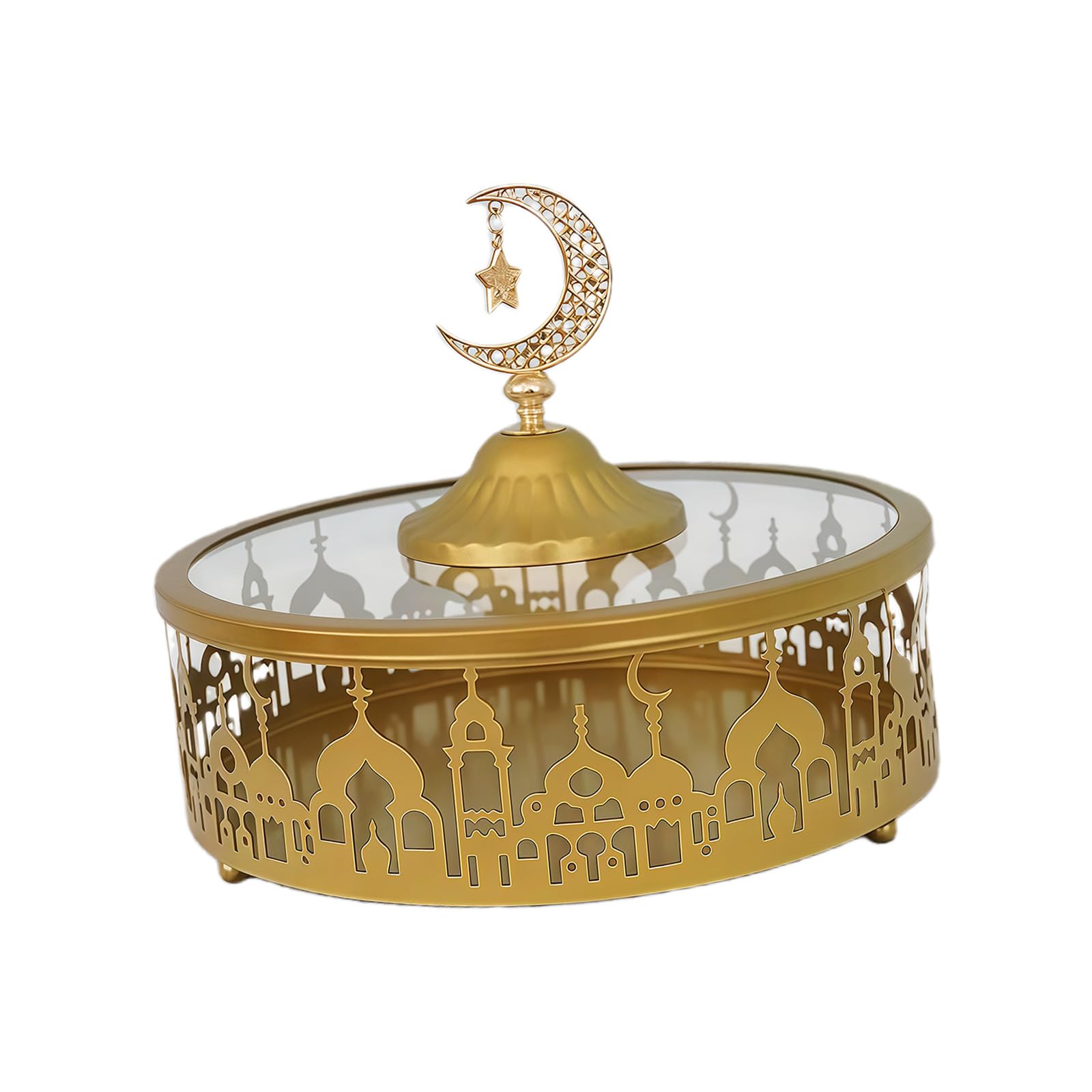 Iron Serving Tray for Festive Snacks Storage with Secure Base Spacious Iron Party Serving Tray