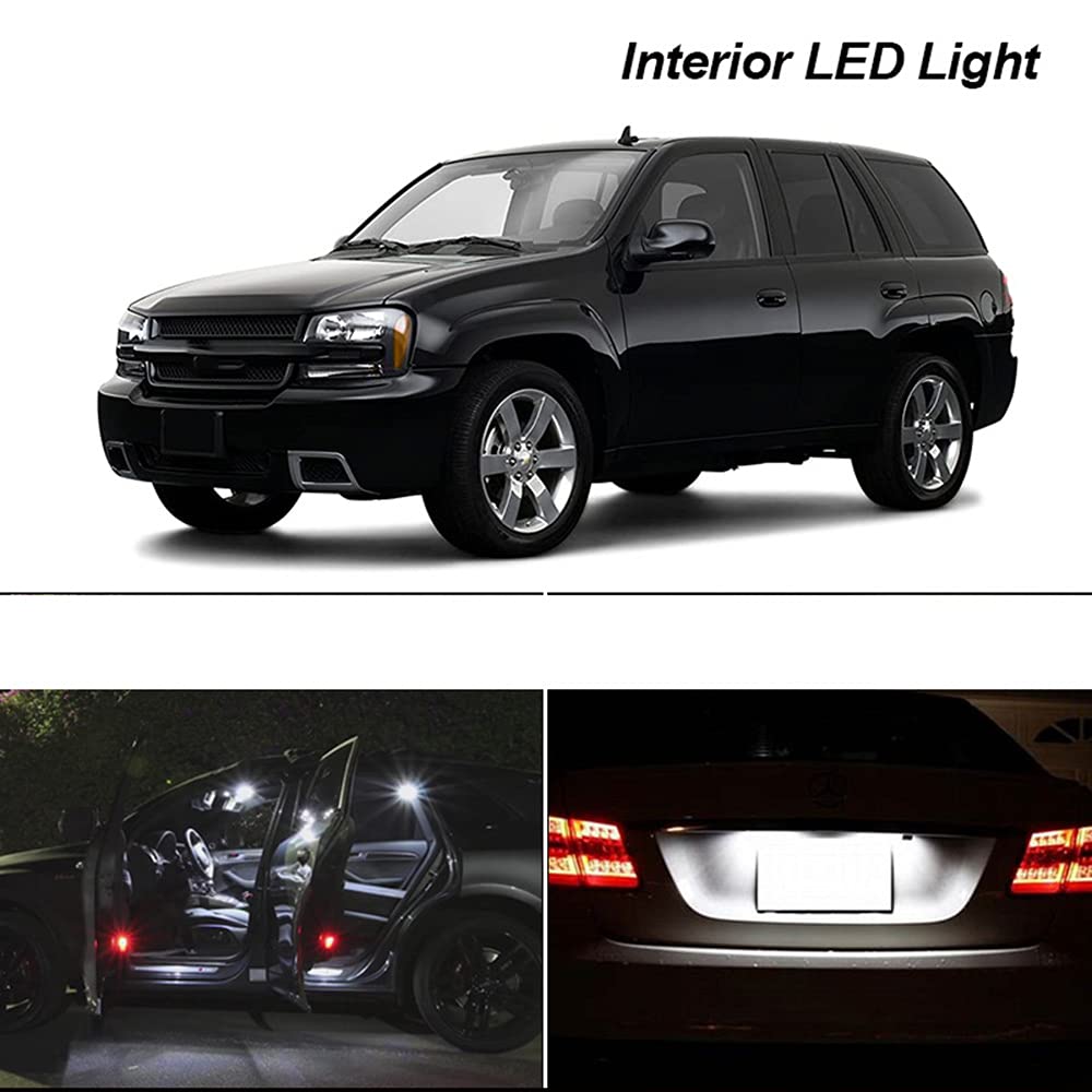 Luce interna Canbus, Kit pacchetto interno lampadina 14 pezzi, Per Chevrolet Trail Blazer 2002 2009, Mappa Dome Trunk Door Luce targa