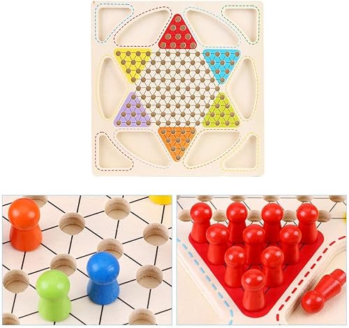 Miniatura 4 de Juego de damas chinas de madera Conjunto de 12,2 pulgadas Tablero de madera de madera Damas chinas coloridas de madera Western Publishing Aeroplane