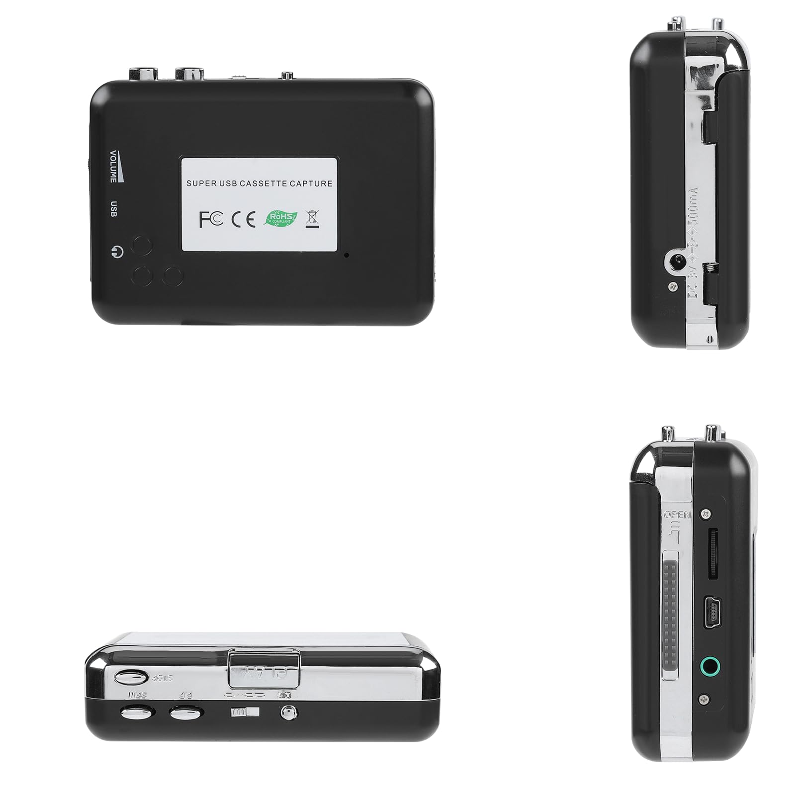 Konwerter Kasetowy, Konwerter Kasetowy na MP3 Adapter Kasetowy Konwerter MP3 CD Taśma Cyfrowa MP3 Audio Odtwarzacz Muzyczny, z Kablem USB