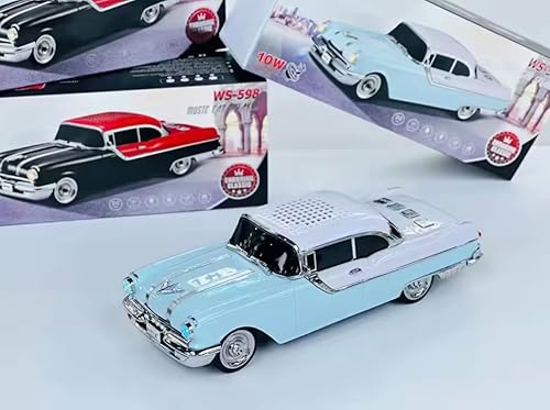 Miniatura 7 de WS-598 Altavoz Bluetooth para automóvil clásico, sistema de sonido inalámbrico portátil estilo vintage de los años 50, diseño de vehículo retro