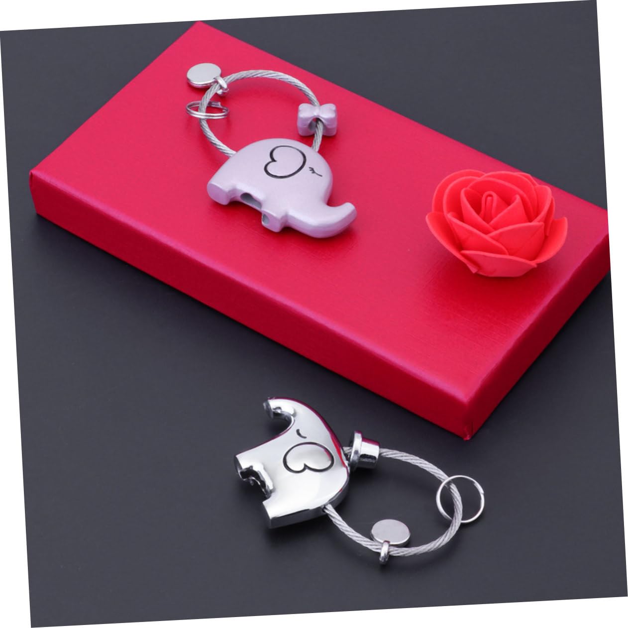 6stücke Design Schlüsselanhänger Für Metallringe Liebes Schlüsselbund Für Geburtstagsgeschenk Silber