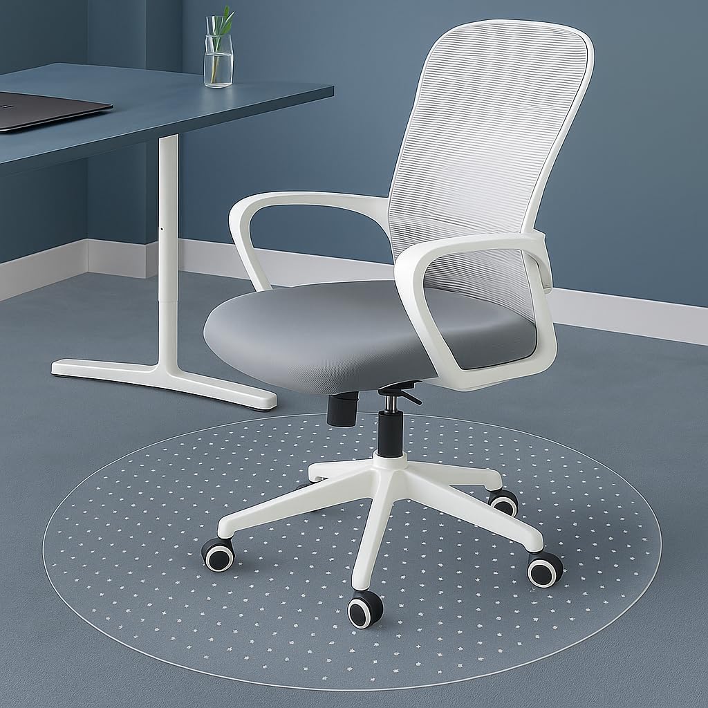 Thickened Office Chair Mat for Carpet, 39"×39" Round Rolling Gaming Chair Mat with Anti-Slip Particles, Clear Heavy Duty Floor Protector for Office&Home