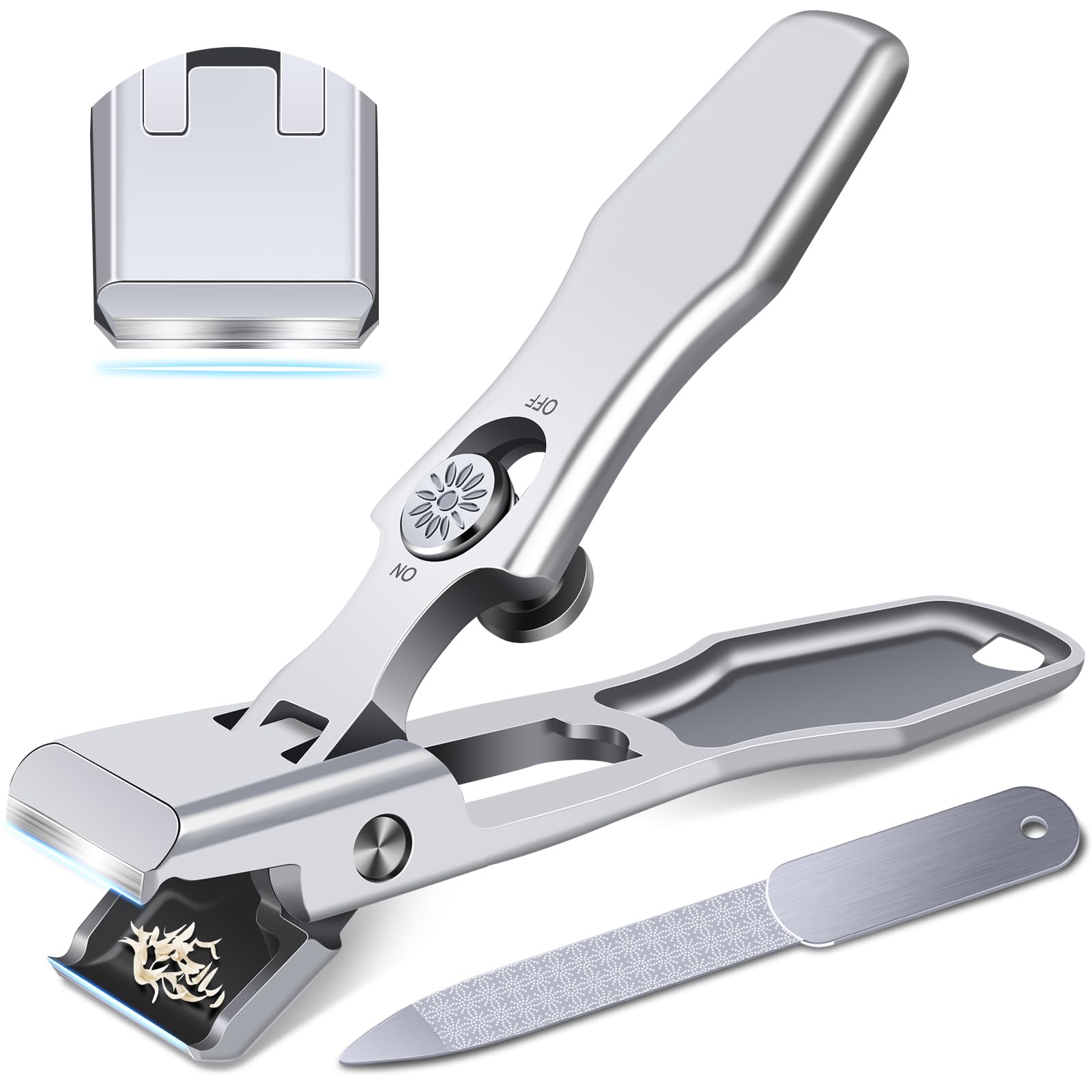 DRMODE Nail Clippers for Men Thick Nails. Straight Blade