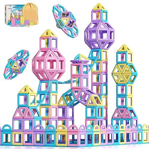 Kids Magnetic Blocks, Stem Magnet Toys For 3 4 5 6 7 8 Year Old Boys And Girls, Magnetic Building Tiles For Kids Age 3-5 4-8, Learning Educational Sensory Toys Gifts, Preschool Classroom Must Haves #TOP29