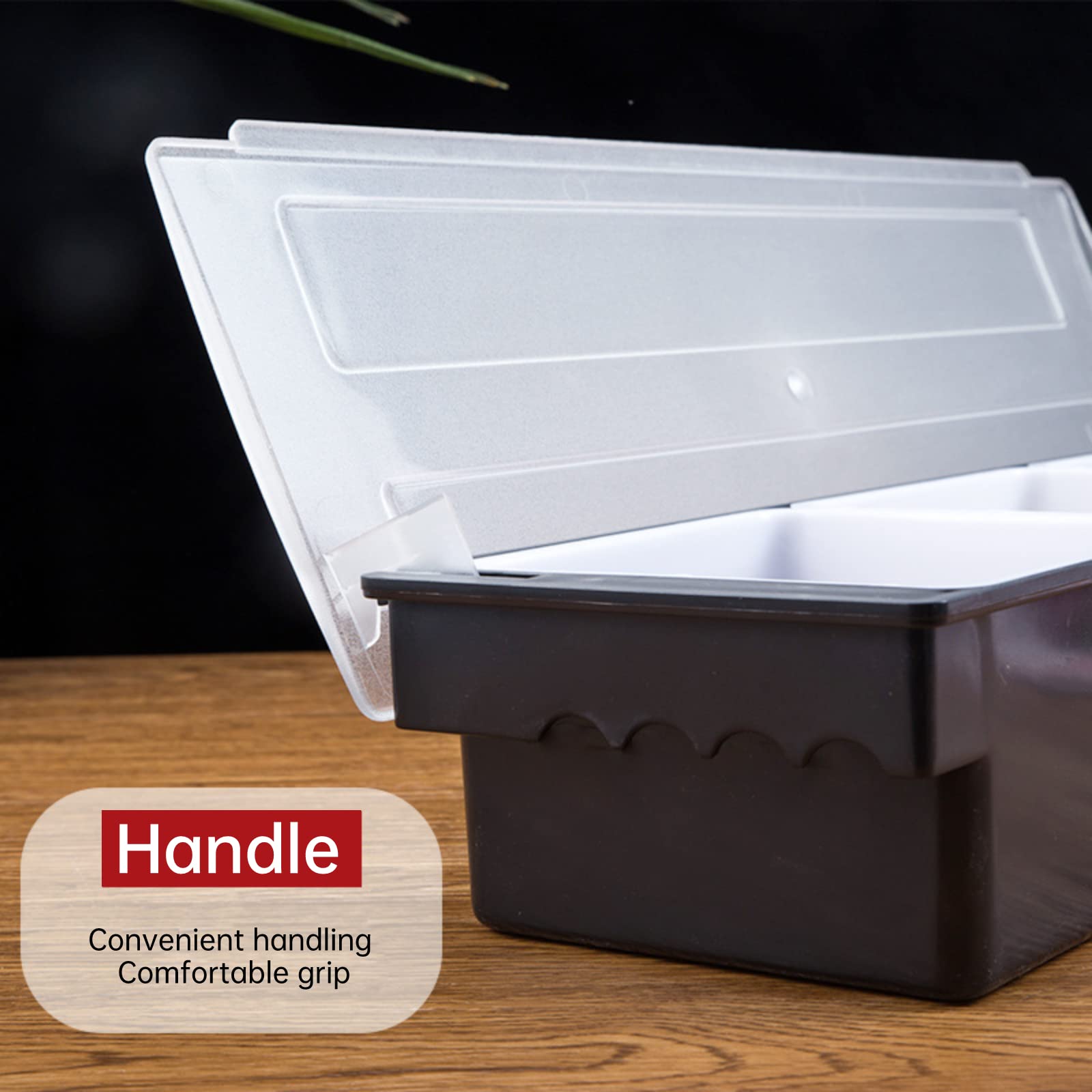 Qcwwy Pizza Toppings Station, Abnehmbare Wiederverwendbare Pizza Zutaten Gewürzspender Gewürzbox für Pizza Topping Container zu Hause oder Im Restaurant(4 Fächer)