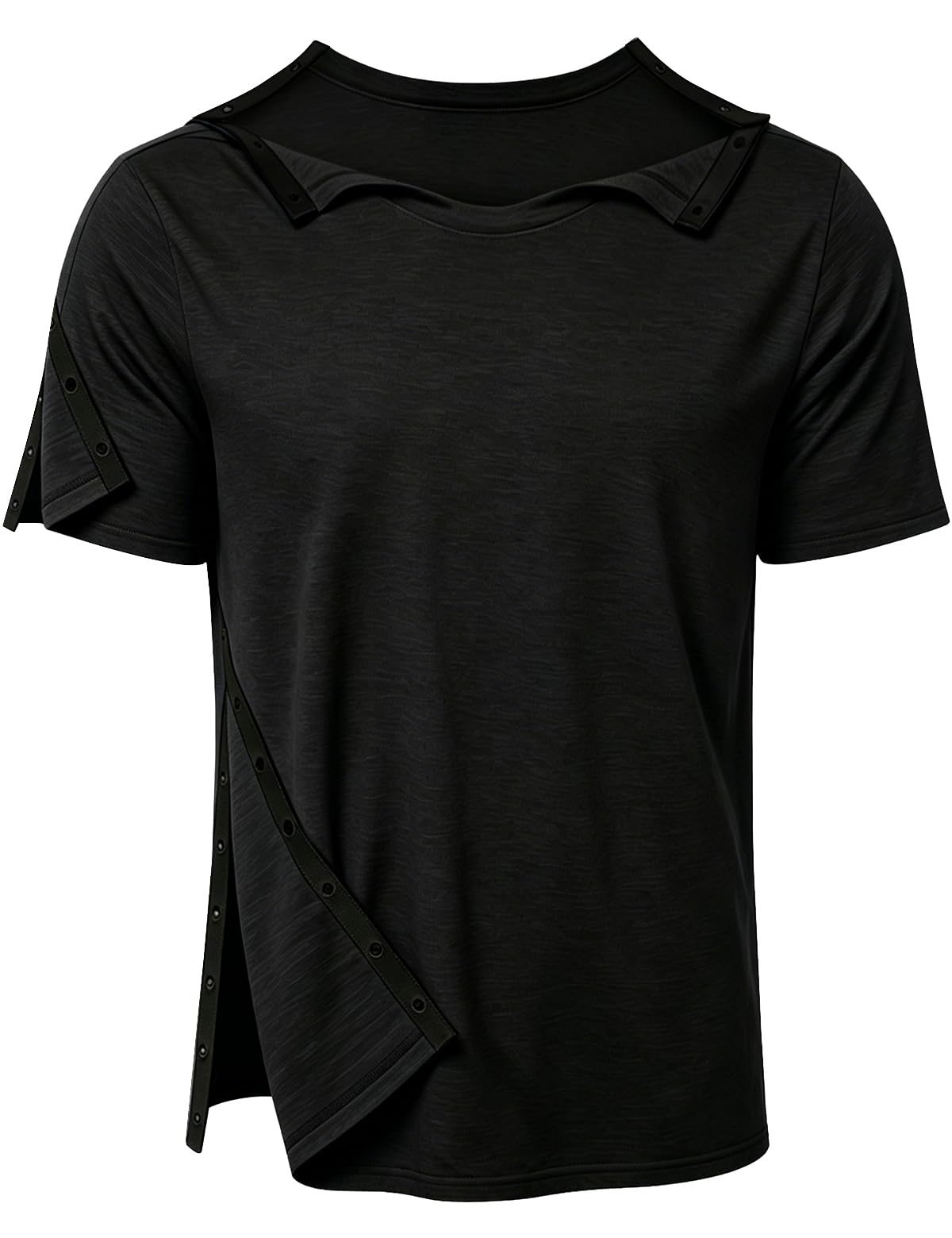 Hemd, nach der Schulter, zur Erholung, zum Abreißen, kurze Ärmel, vollständig offen, seitlicher Druckknopf, für Herren und Damen, Unisex-Größen