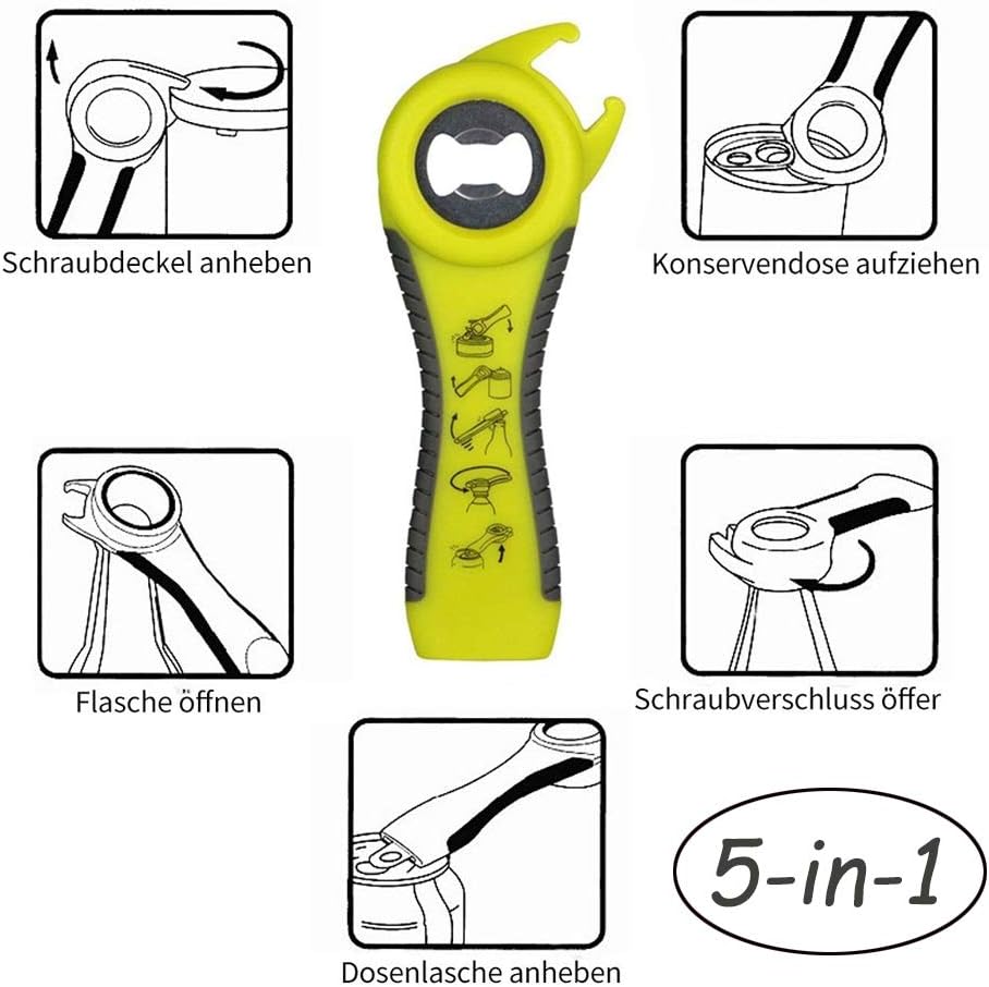 🛒 Crazy Deals Bottle Opener Jar Opener Kit, Easy Jar Opening Gripper,Can Opener,Bag Opener,Soda Bottle Cap Opener for Children, Elderly and Rheumatoid Arthritis Sufferers