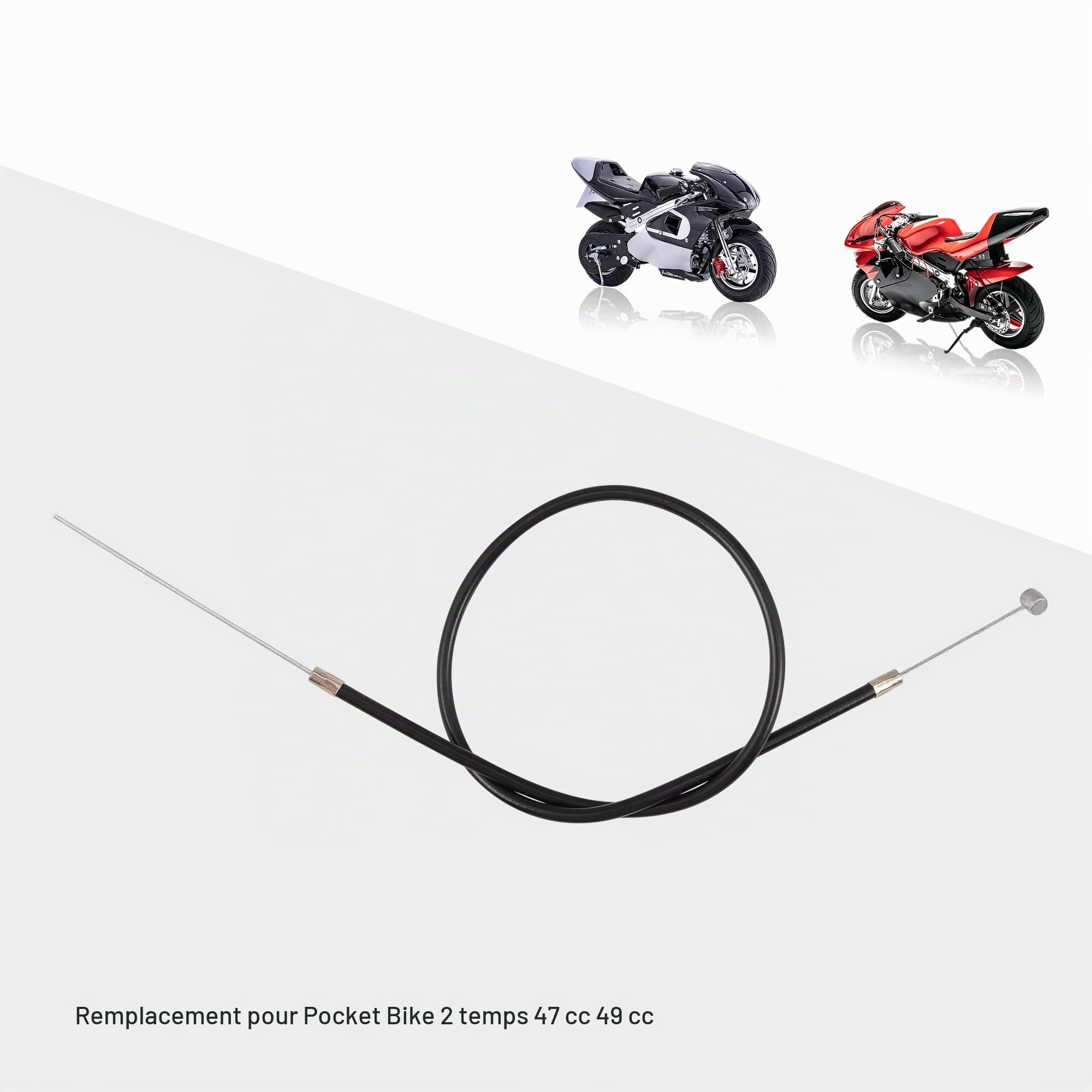 GOOFIT - Câble de Frein Avant - 25,79" - Remplacement pour Les Moteurs 47cc 49cc 2 Temps sur Pocket Bike