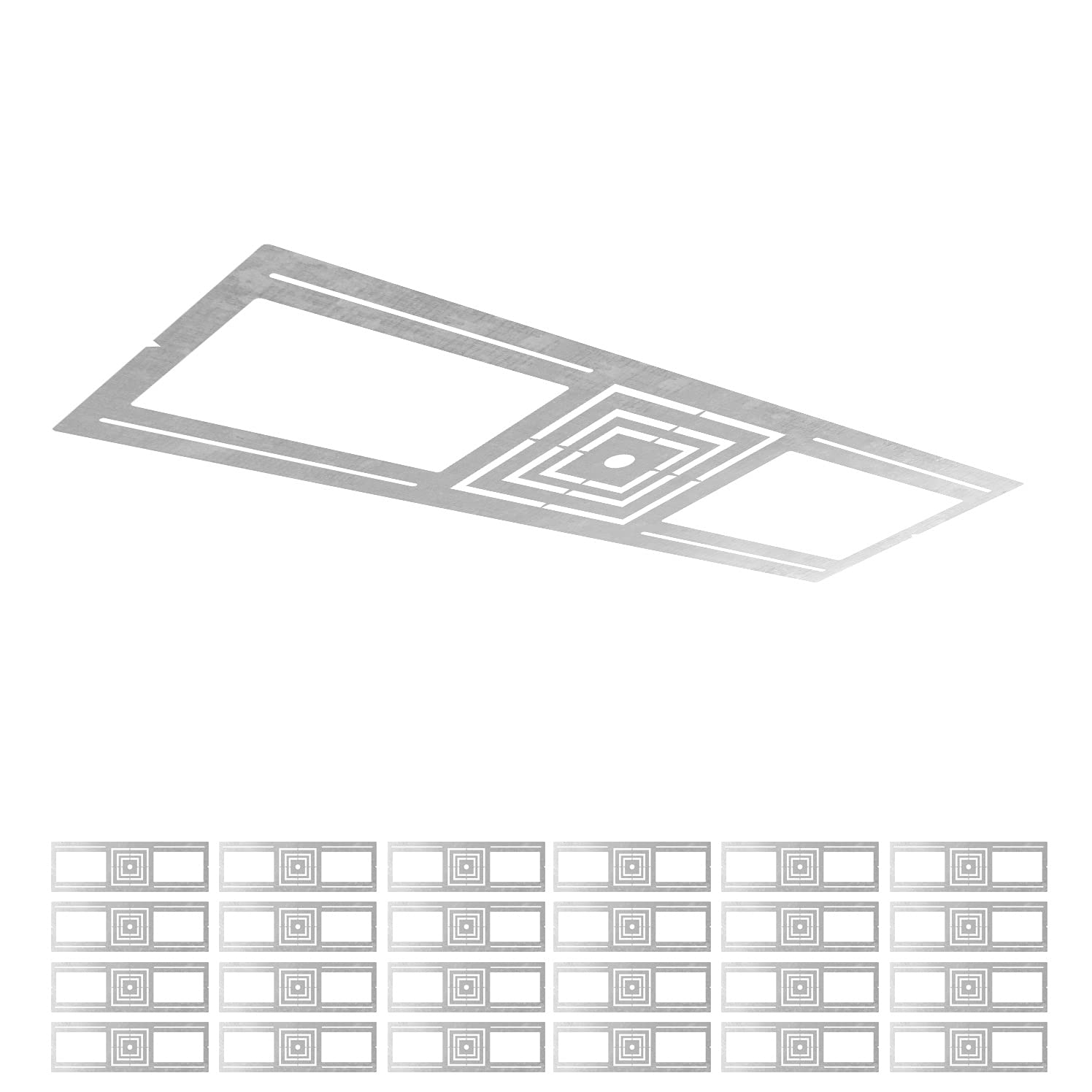 ASD New Construction Mounting Plate with Symmetric Square Hole - 3-4-6" Flat Steel Rough-in Wafer Light Bracket, LED Recessed Lighting Housing, 24 Pack