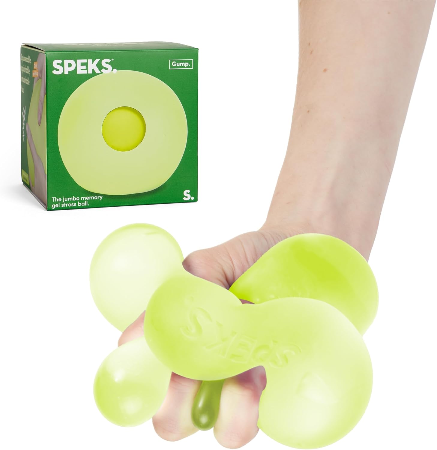 Speks Jumbo Gump Stress Balls | Ultra Soft Squishy Fidget Toy for Adults & Teens | Stress Relief & Desk Toy | Algae