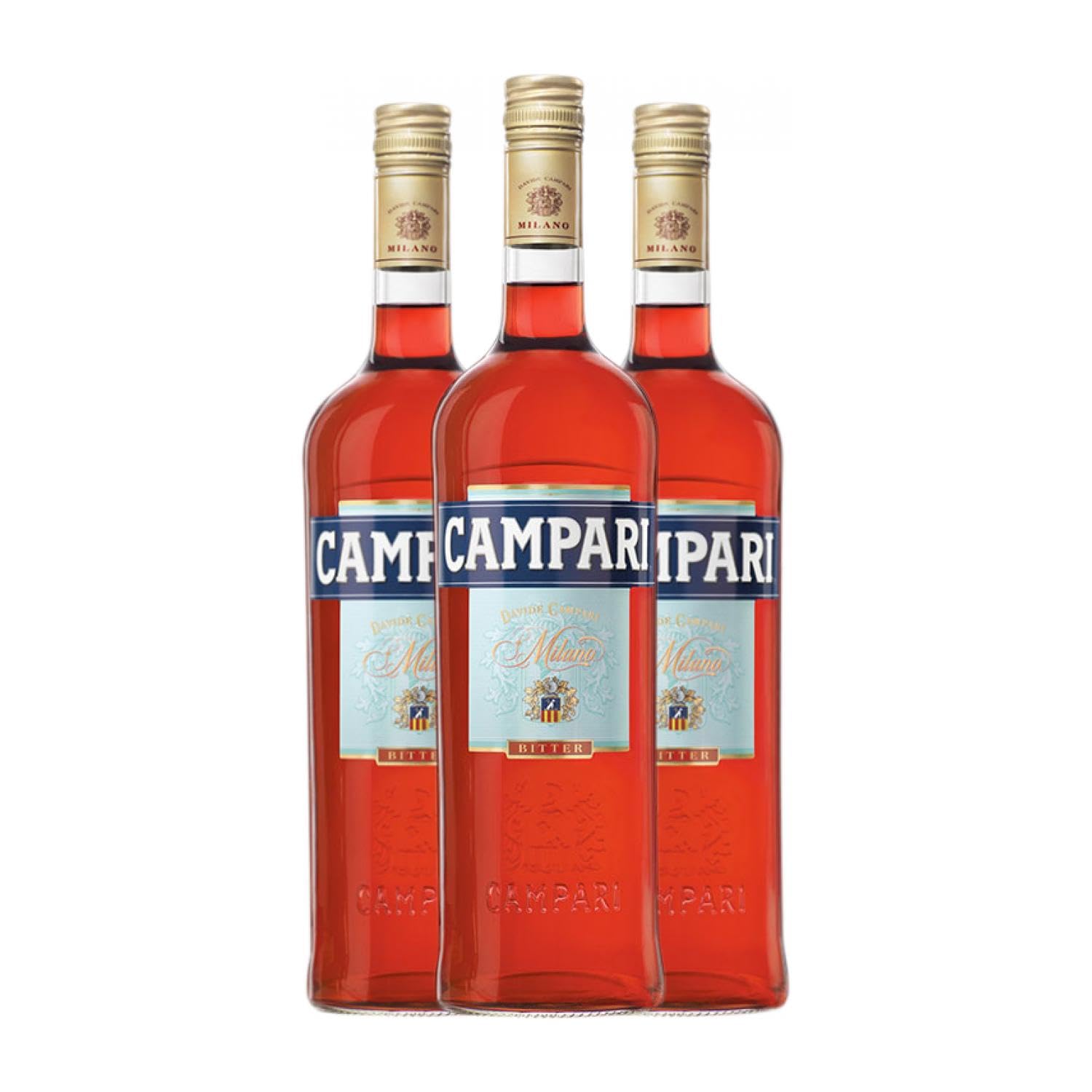 Licores Campari Biter Botella Misil 1 L (Caja de 3 Botella Misil de 1 L)