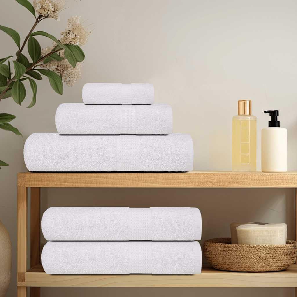 vidaXL Toallas de Invitados 10 uds 100% algodón Blanco 70x140cm 360gsm