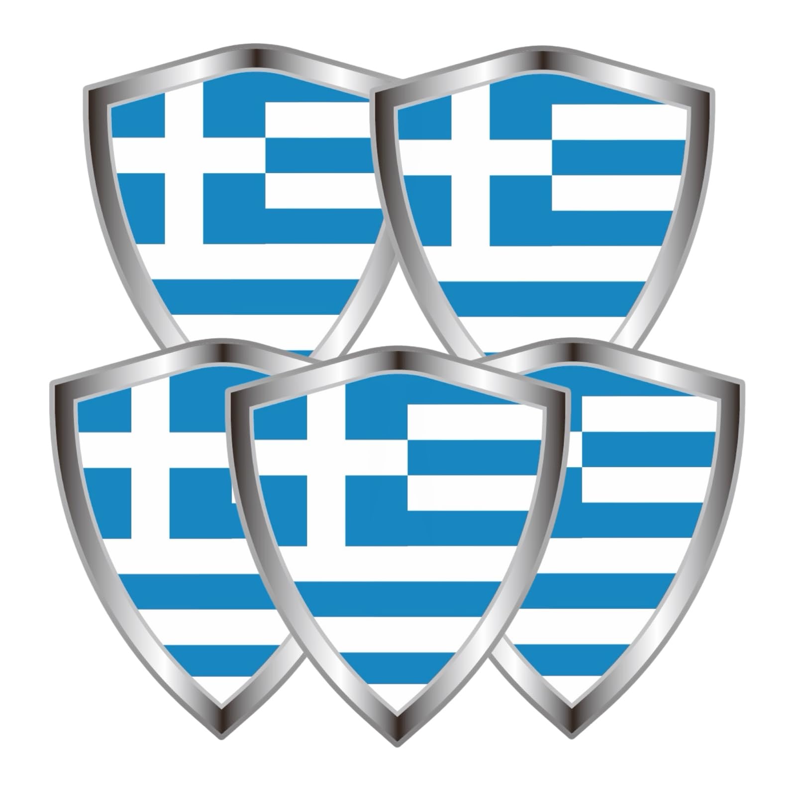 Autocollants Drapeau Grec Pour Casque - Lot De 4 - Vinyle Imperméable 5x3,4 Cm - Pour Moto, Voiture, Décoration
