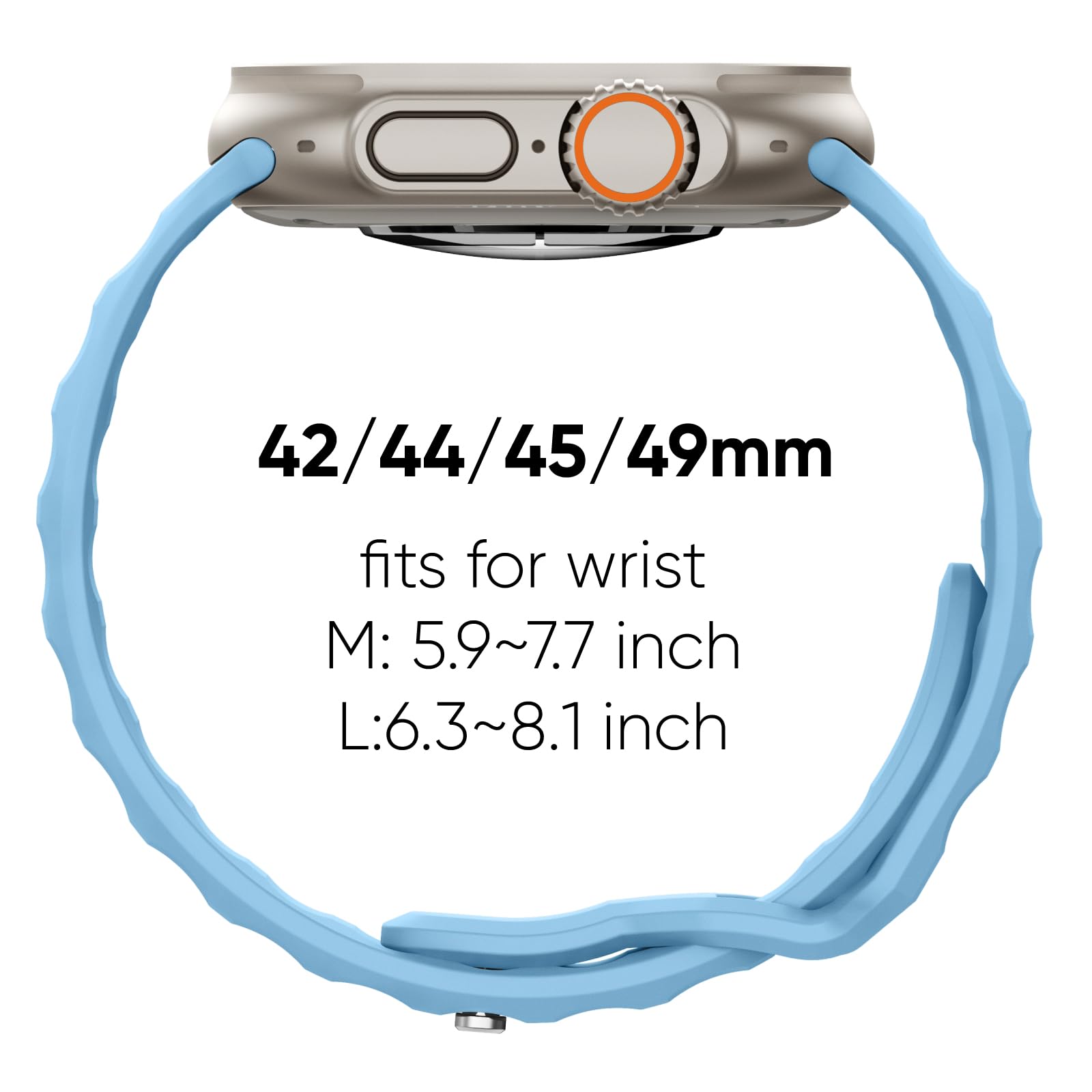 Lot de 6 bracelets sport compatibles avec Apple Watch Ultra 3/2 49 mm, 46 mm, 45 mm, 44 mm, 42 mm, larges bracelets en silicone souple imperméable pour homme iWatch Series 11 10 9 8 7 6 5 4 3 SE Ultra
