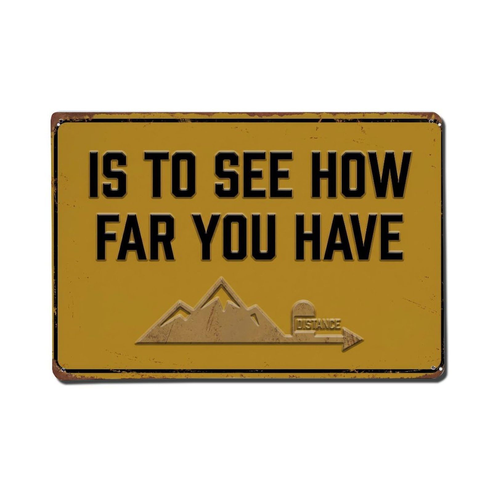 See How Far Gym Retro Motivational Slogans Metal Tin Sign Plaque Wall Decor for Cafe, Club Bar, Office, Home Garden Metal Poster 8x12Inch