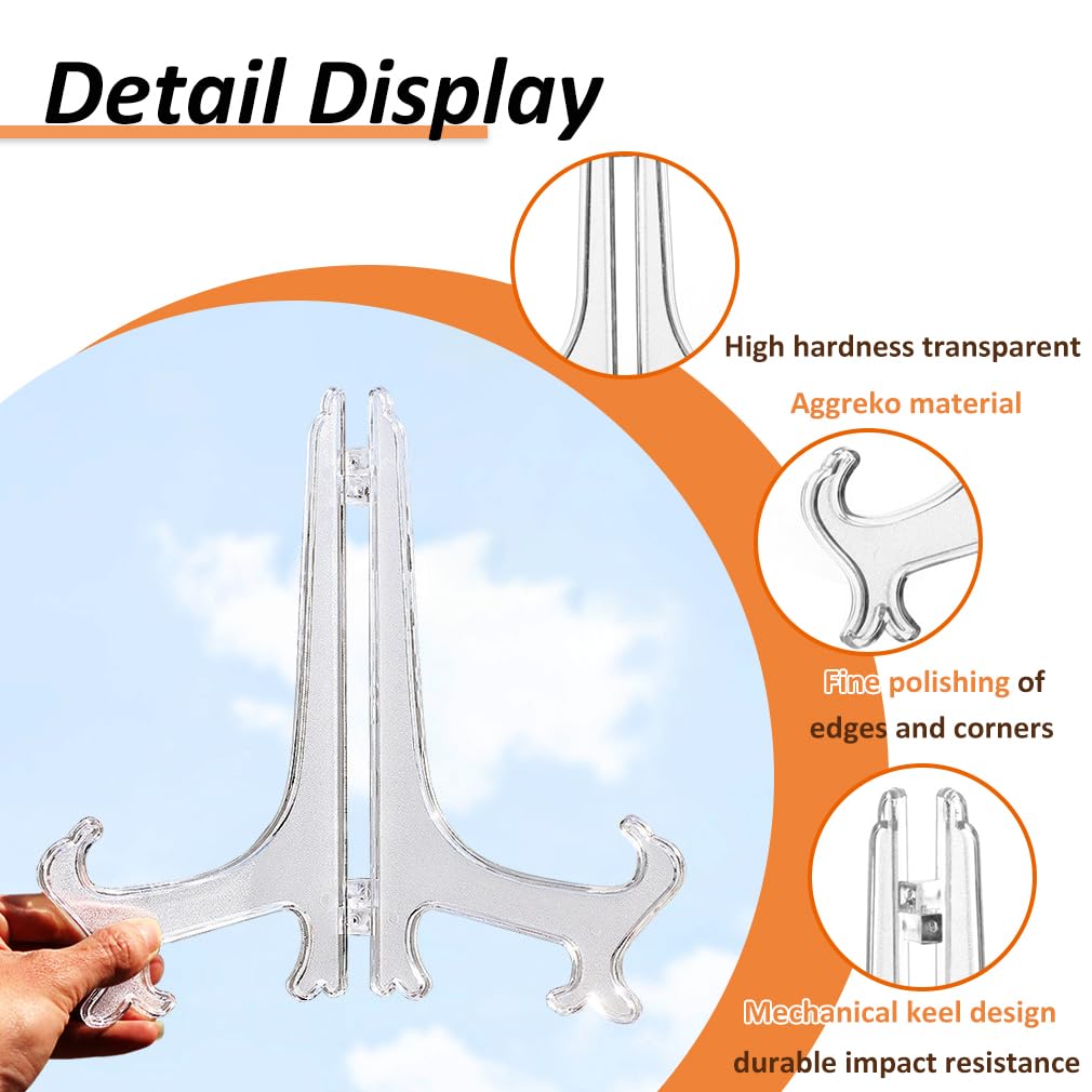 ruitao 15Pack Clear Plastic Easels or Stand / Plate Holders to Display Pictures or Other Items, 3'' - Image 3