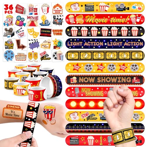 60 PCS Movie Night Party Favors Set - 36 Temporary Tattoos Sticke...