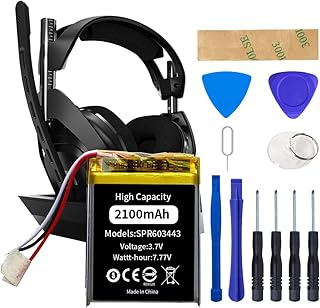 SRP603443 Battery,2100mAh High Capacity Battery Replacement Compatible with Astro A50 Series Wireless Gaming Headset with Tool Repair Kits