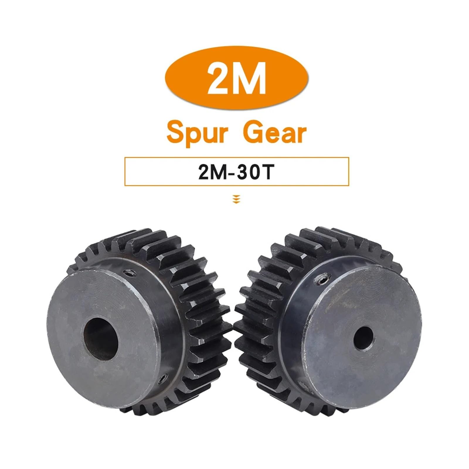 Ingranaggio 2M-30T Alesaggio 8-30 mm Passo 6,28 mmDiametro Esterno Denti 64mm Ruota dentata annerimento Acciaio al Carbonio Altezza Denti 20 mm(10 mm,30T(Keyway Bore))