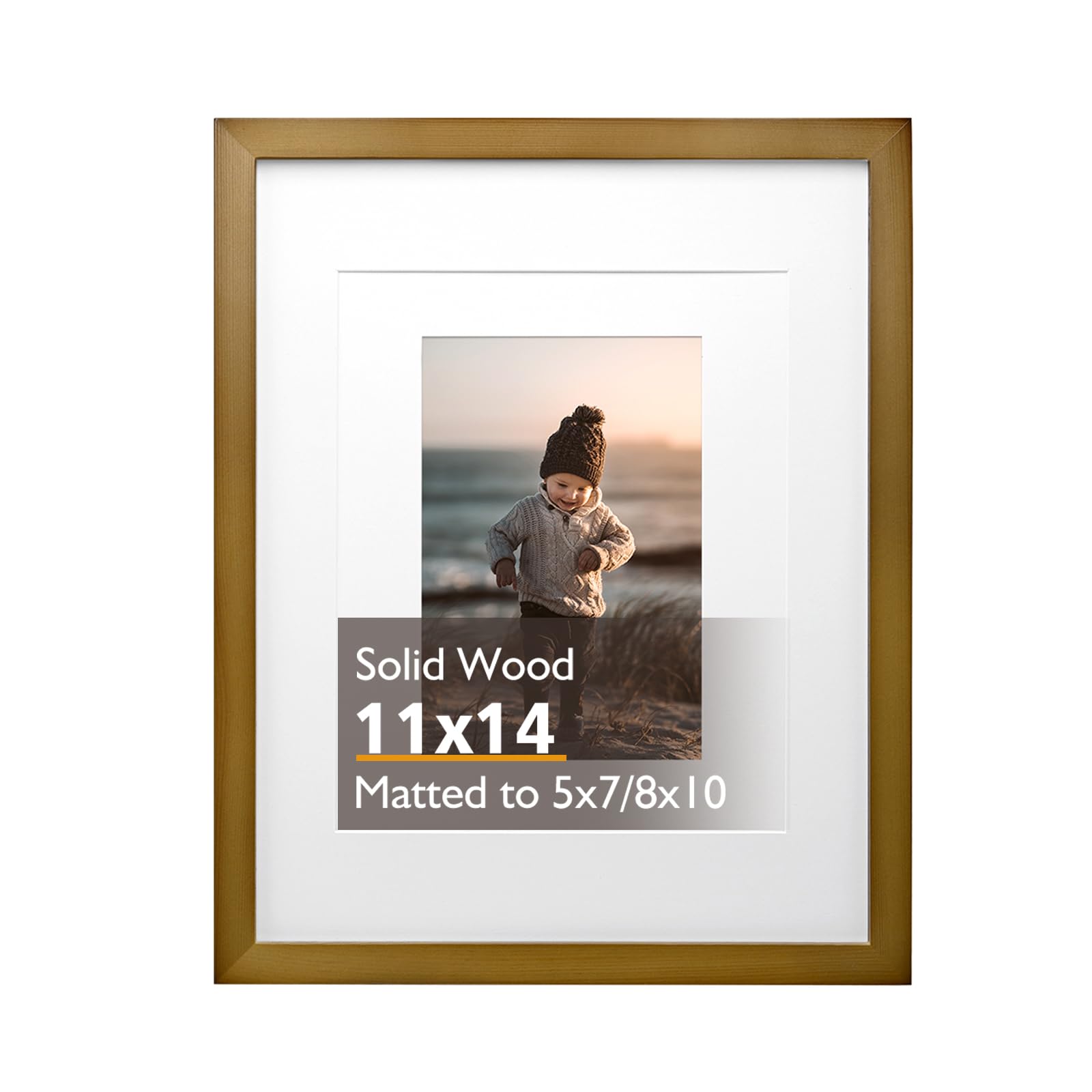 Amazon.com - KINLINK 11x14 Picture Frame Brown, Solid Wood Frame