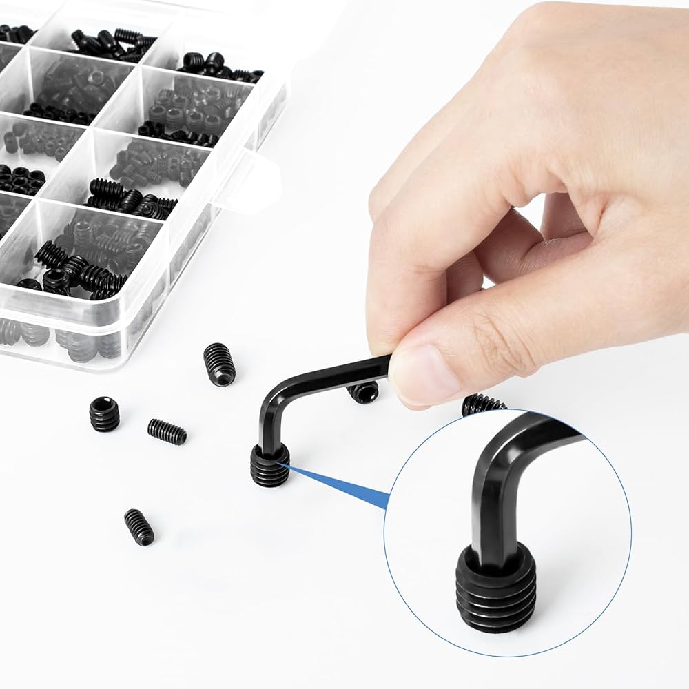 1145PCS 25 Sizes Metric & SAE Set Screw Assortment Kit,12.9