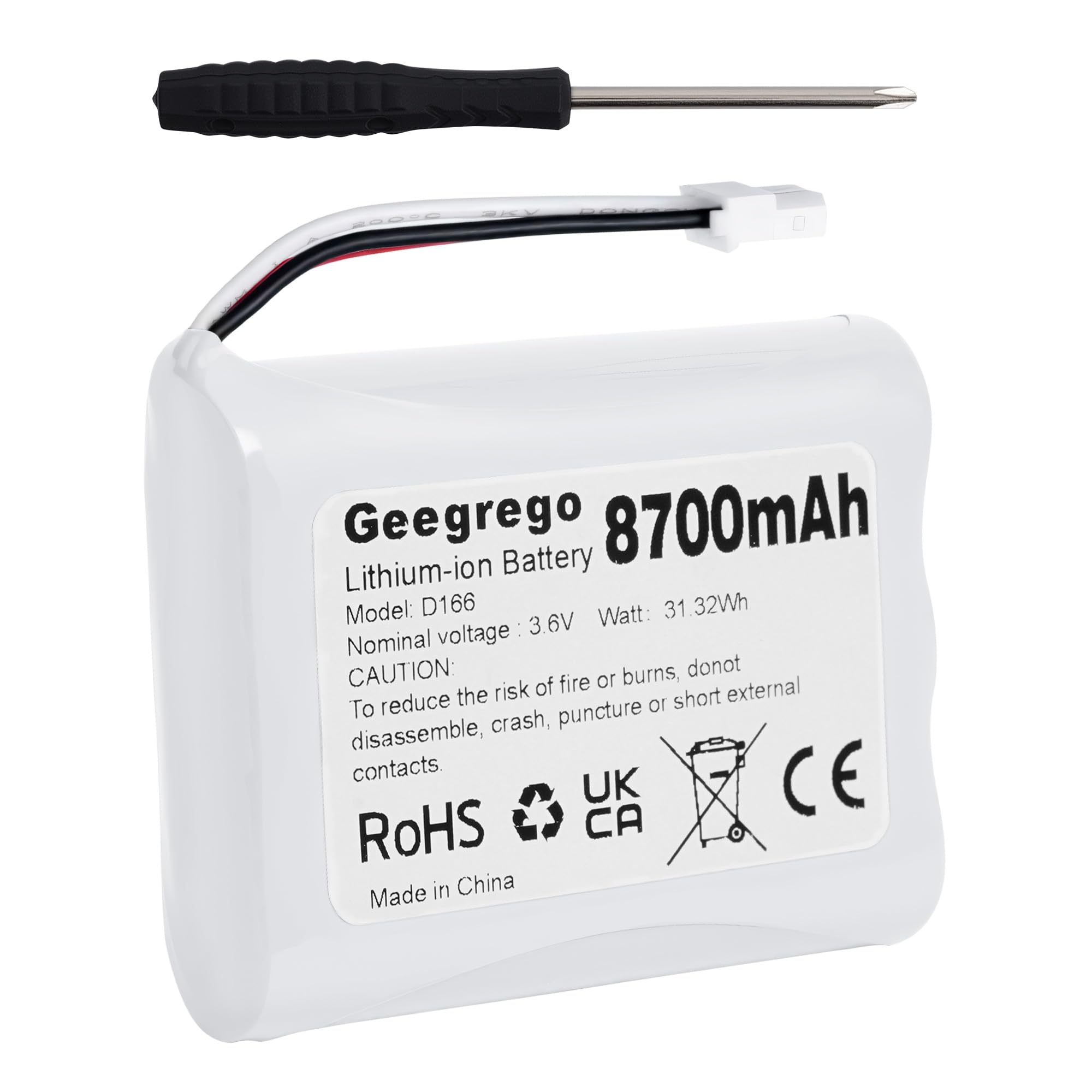 300-10186 Replacement Battery for ADT Command Smart Panel & Honeywell ADT 2X16 AIO Keypad – ADT5AIO-1/2/3, ADT7AIO-1, ADT2X16AIO-1/2