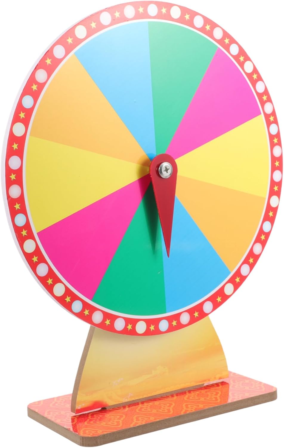 Fortune Spinning Prize Wheel for Parties 24 Slots Tabletop Raffle Game Plastic Turntable Dry Erase Markers for Carnival Events and Office Games