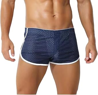 Mens Mesh 3 Inch Retro Workout Shorts Lounge Running Sexy Gym Athletic Fitness Casual Booty Short Shorts