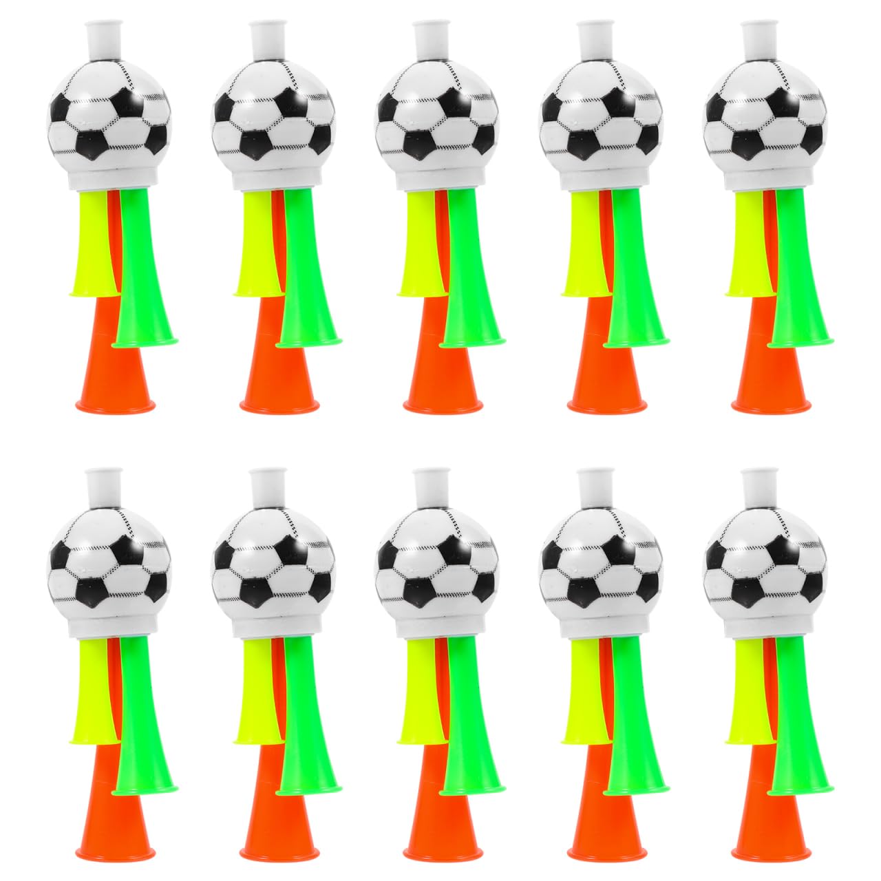 10Pcs Vuvuzela Stadium Horn: Mini Air Horn Plastic Loud Noise Maker for Football Fans Kids for Sporting Events Soccer Football Carnival Party (Random Color) 13.5cm