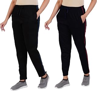 Women Cotton Regular Fit Track Pants (Pack of 2) Price In India