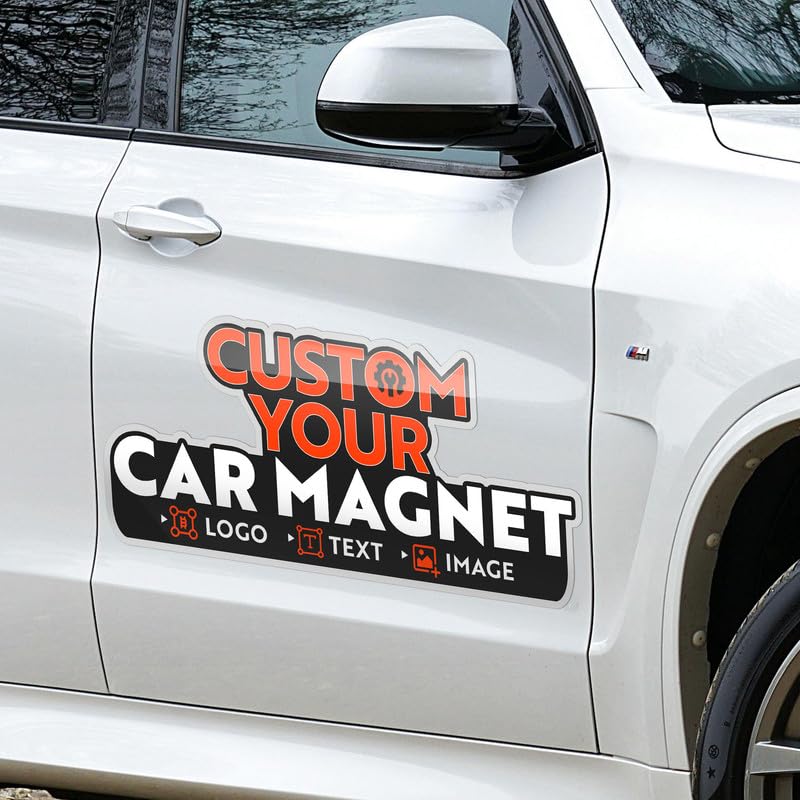 2024 CUSMIZ Custom Car Magnet |Magnetic Signs for Vehicles | Custom Vehicle Magnetic Signs | Personalized Business Advertising Magnets, Durable & Weatherproof