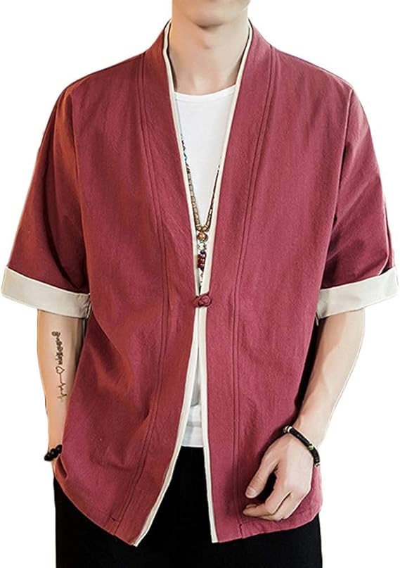 Duohropke T Shirt Uomo Giapponese Kimono Uomo Drago Stampa - Foto 12