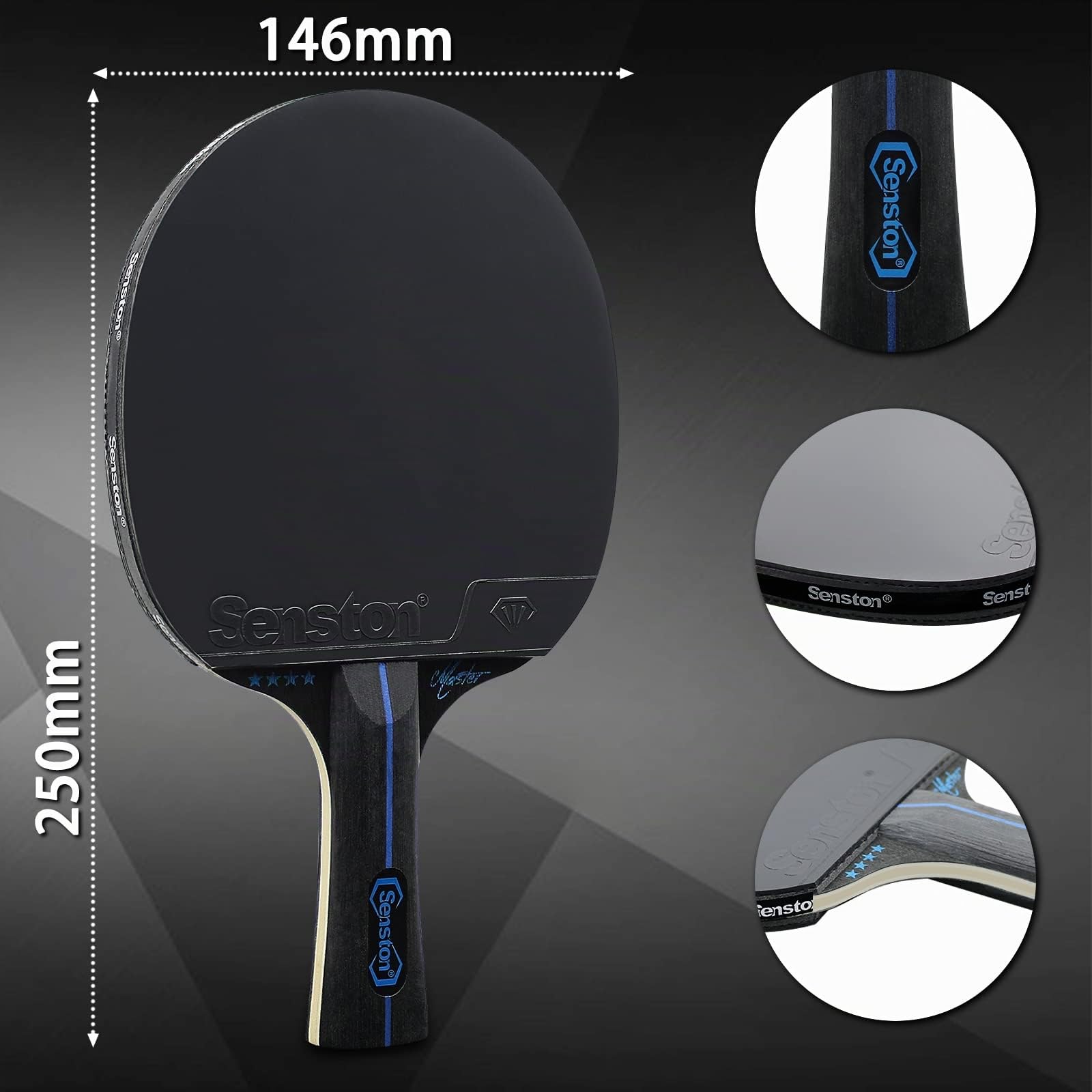 Senston Raquette ping Pong Professionnel, balles de ping-Pong, 2 Raquettes de Tennis de Table et 3 balles